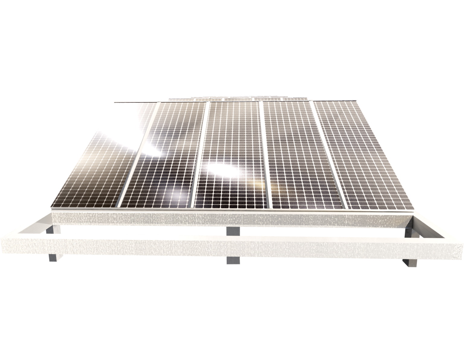 Solar panel with a front perspective.